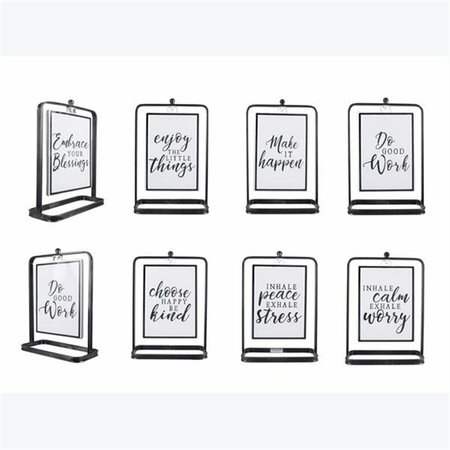YOUNGS Metal Tabletop Reversible Signs, Black & White - 4 Piece 21298